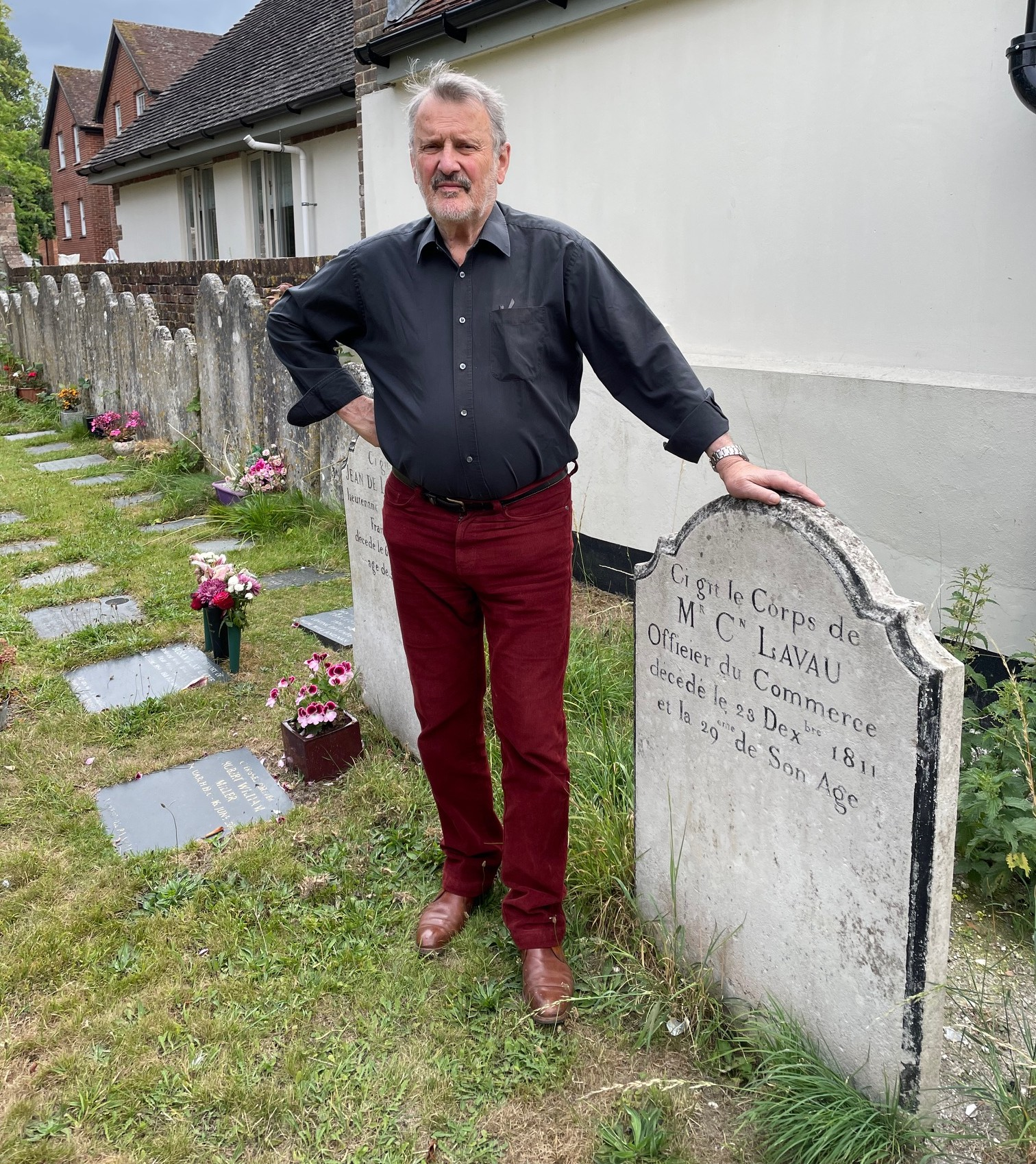 Russell Gordon-Smith at one of the Alresford graves